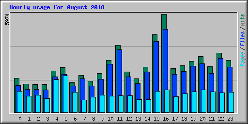 Hourly usage for August 2018