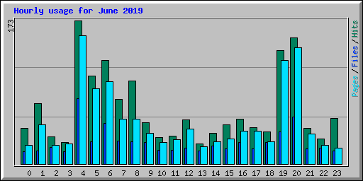 Hourly usage for June 2019