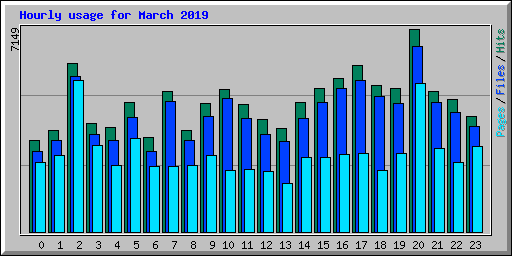 Hourly usage for March 2019