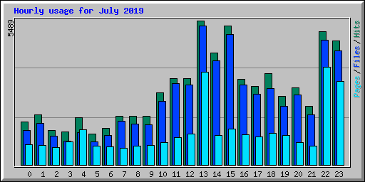 Hourly usage for July 2019