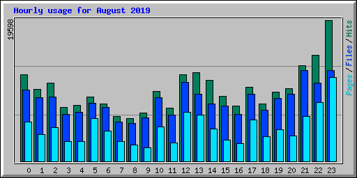 Hourly usage for August 2019