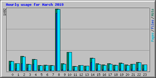 Hourly usage for March 2019