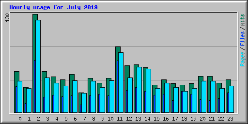 Hourly usage for July 2019