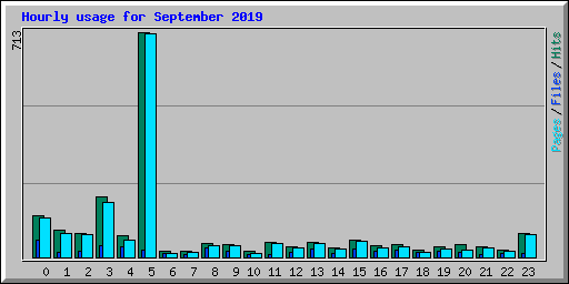 Hourly usage for September 2019