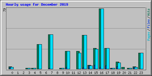 Hourly usage for December 2019