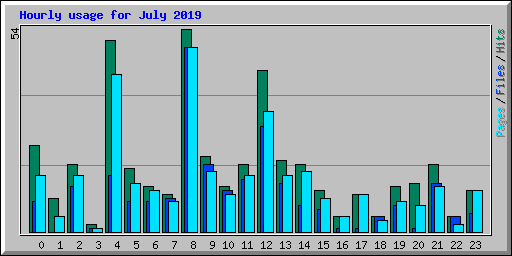 Hourly usage for July 2019