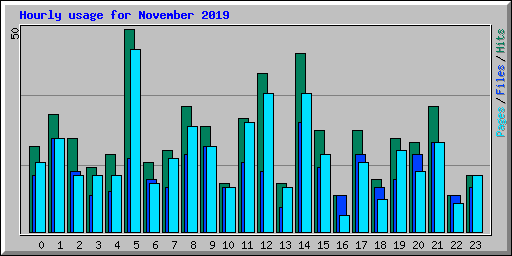 Hourly usage for November 2019