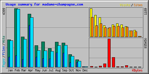 Usage summary for madame-champagne.com