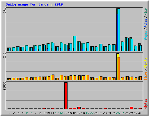 Daily usage for January 2019