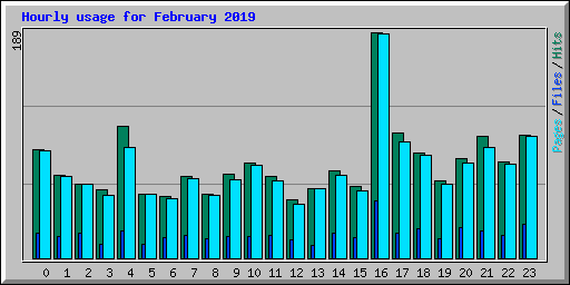 Hourly usage for February 2019