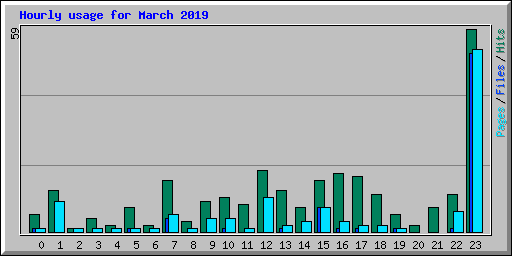 Hourly usage for March 2019